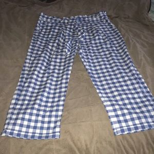 RooLee Blue/White Checkerboard Print Pants